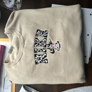 Nike cow custom embroidery crew